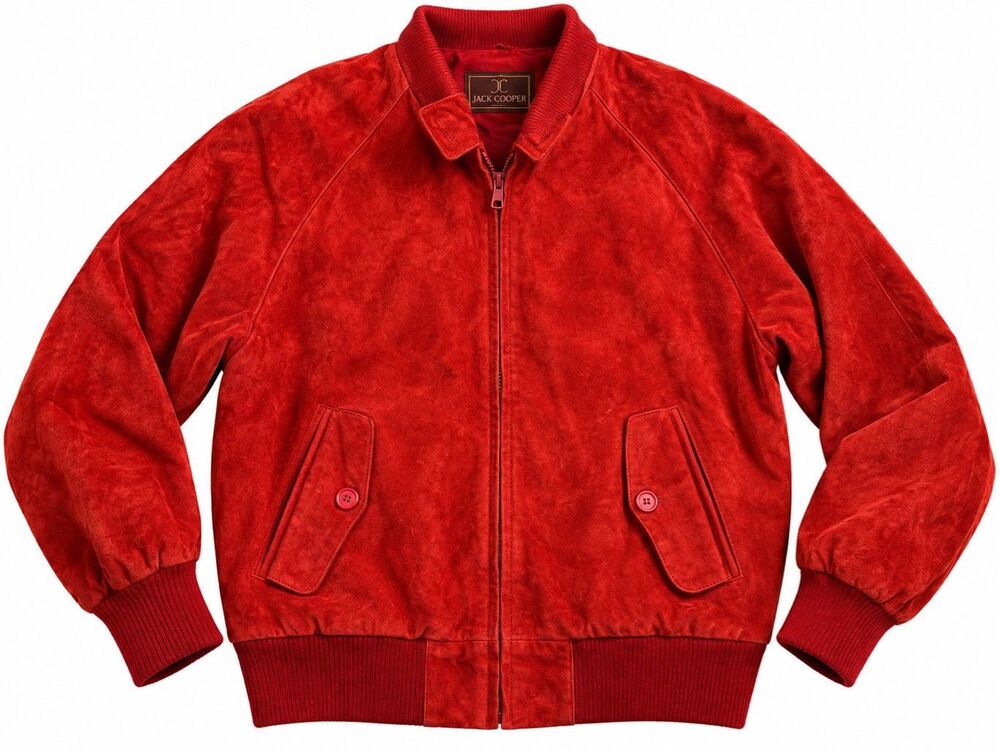 Rock Creek Vintage Red Suede Leather Bomber Jacket Size Small